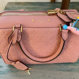 Louis Vuitton Speedy Bandouliere 25 Rose Poudre Empriente Leather Bag